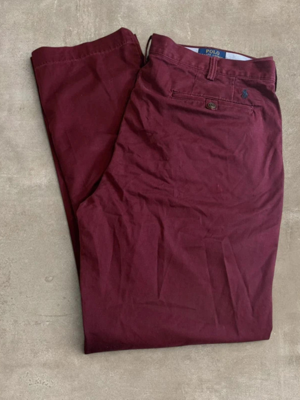 Polo Ralph Lauren Stretch Cotton Twill Chino Pants Mens 38x32 Maroon
